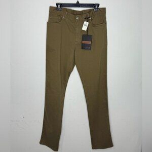 Zegna Stretch Gabardine Five-Pocket Pants Dark Beige Solid Men’s 34